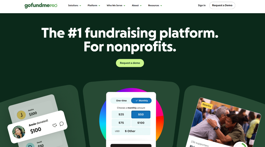 gofundme website interface